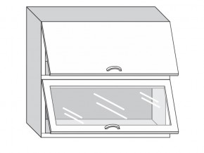 1.80.8 Шкаф настенный (h=720) на 800 с 2-мя гор. дв., 1 ст. дв. в Пласте - plast.mebel74.com | фото