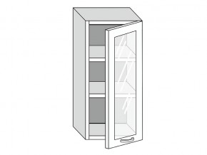 19.40.3 Шкаф настенный (h=913) на 400мм с 1-ой стекл. дверцей в Пласте - plast.mebel74.com | фото