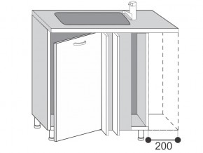2.10.1ум Шкаф-стол под врезную мойку, УНИ в Пласте - plast.mebel74.com | фото