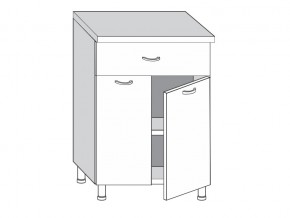 2.60.21 Шкаф-стол на 600мм с 1-м ящиком и 2-мя дверцами в Пласте - plast.mebel74.com | фото