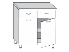 2.80.22 Шкаф-стол на 800мм с 2-я ящиками и 2-мя дверцами в Пласте - plast.mebel74.com | фото