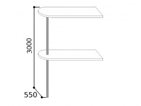 6.1100  Стойка барная 1100 на трубе (h3000мм), ЛДСП/ПФ 26мм в Пласте - plast.mebel74.com | фото