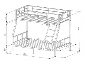 Двухъярусная кровать Гранада-1 140 Серая в Пласте - plast.mebel74.com | фото 2