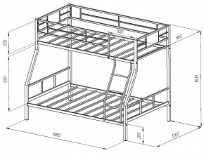 Двухъярусная кровать Гранада 1 Черная в Пласте - plast.mebel74.com | фото 2