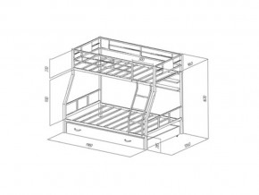 Двухъярусная кровать Гранада 1 ПЯ Черная в Пласте - plast.mebel74.com | фото 2