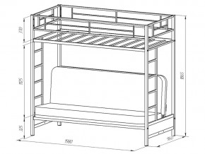 Двухъярусная кровать с диваном Мадлен ЯЯ Серый-пифагор в Пласте - plast.mebel74.com | фото 2