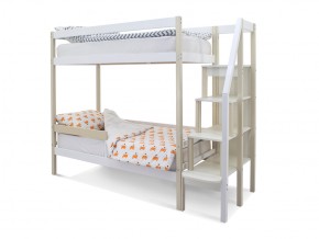 Двухъярусная кровать Svogen с бортиком бежево-белый в Пласте - plast.mebel74.com | фото
