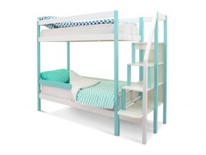 Двухъярусная кровать Svogen с бортиком мятно-белый в Пласте - plast.mebel74.com | фото