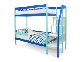 Двухъярусная кровать Svogen с бортиком мятно-синий в Пласте - plast.mebel74.com | фото