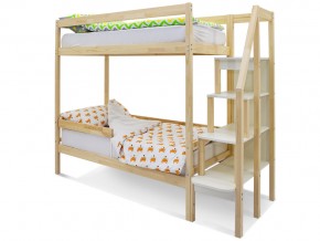 Двухъярусная кровать Svogen с бортиком натура без покрытия в Пласте - plast.mebel74.com | фото 1