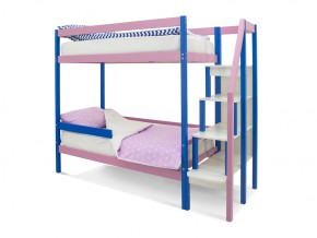Двухъярусная кровать Svogen с бортиком синий-лаванда в Пласте - plast.mebel74.com | фото
