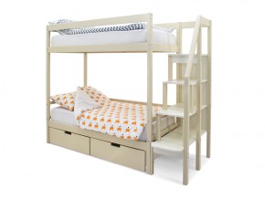 Двухъярусная кровать Svogen с ящиками бежевый в Пласте - plast.mebel74.com | фото 1