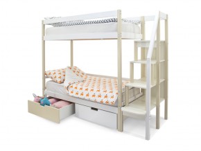 Двухъярусная кровать Svogen с ящиками бежево-белый в Пласте - plast.mebel74.com | фото 3