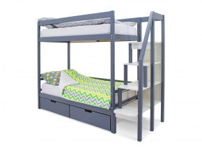 Двухъярусная кровать Svogen с ящиками графит в Пласте - plast.mebel74.com | фото 1