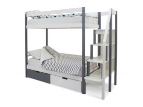 Двухъярусная кровать Svogen с ящиками графит-белый в Пласте - plast.mebel74.com | фото