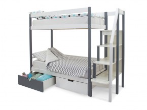 Двухъярусная кровать Svogen с ящиками графит-белый в Пласте - plast.mebel74.com | фото 3
