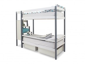 Двухъярусная кровать Svogen с ящиками графит-белый в Пласте - plast.mebel74.com | фото 5