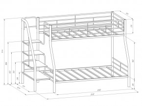 Двухъярусная кровать Толедо 1 Я Черный-Дуб молочный в Пласте - plast.mebel74.com | фото 2