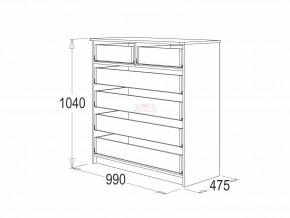 Комод 6 фант венге-млечный дуб в Пласте - plast.mebel74.com | фото 3