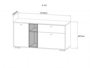 Комод Ланс К101 графит/дуб бунратти в Пласте - plast.mebel74.com | фото 3