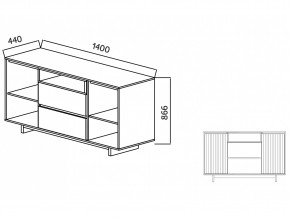 Комодино Moderno-1400 Ф5 в Пласте - plast.mebel74.com | фото 5