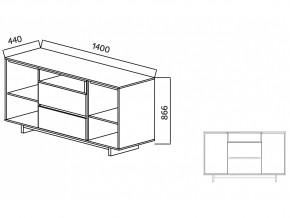 Комодино Moderno-1400 Ф6 в Пласте - plast.mebel74.com | фото 4