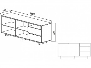 Комодино Moderno-1800 В-1 Ф6 в Пласте - plast.mebel74.com | фото 4