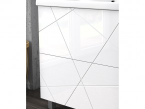 Комплект мебели в ванную Geometry 800 белый с пеналом в Пласте - plast.mebel74.com | фото 4