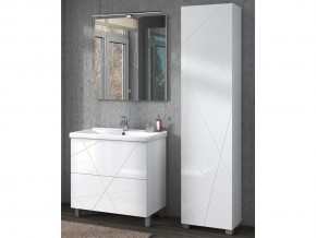 Комплект мебели в ванную Geometry 800 белый с пеналом в Пласте - plast.mebel74.com | фото 6