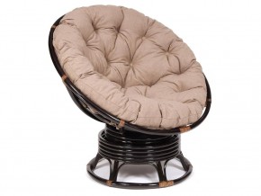 Кресло-качалка Papasan w 23/01 B с подушкой Antique brown, экошерсть Коричневый в Пласте - plast.mebel74.com | фото