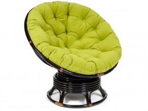 Кресло-качалка Papasan w 23/01 B с подушкой Antique brown, флок Олива в Пласте - plast.mebel74.com | фото