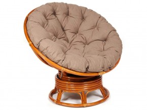 Кресло-качалка Papasan w 23/01 B с подушкой Cognac, экошерсть Коричневый в Пласте - plast.mebel74.com | фото