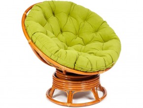 Кресло-качалка Papasan w 23/01 B с подушкой Cognac, флок Олива в Пласте - plast.mebel74.com | фото