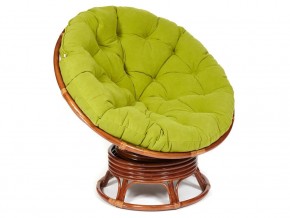 Кресло-качалка Papasan w 23/01 B с подушкой Pecan, флок Олива в Пласте - plast.mebel74.com | фото