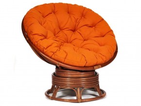 Кресло-качалка Papasan w 23/01 B с подушкой Pecan, ткань Оранжевый в Пласте - plast.mebel74.com | фото