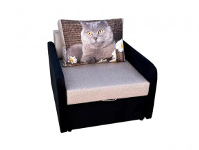 Кресло кровать Канзасик с подлокотниками кот с ромашками-2 в Пласте - plast.mebel74.com | фото