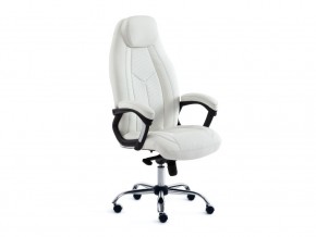 Кресло офисное Boss люкс хром кожзам белый в Пласте - plast.mebel74.com | фото 1