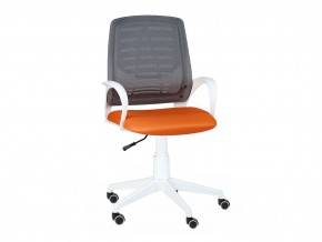 Кресло оператора Ирис white стандарт черный/оранжевый в Пласте - plast.mebel74.com | фото