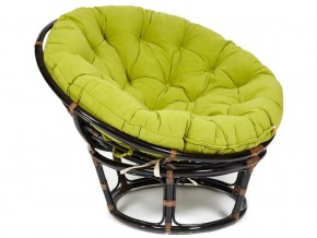 Кресло Papasan 23/01 W с подушкой Antique brown, флок Олива в Пласте - plast.mebel74.com | фото