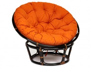 Кресло Papasan 23/01 W с подушкой Antique brown, ткань Оранжевый в Пласте - plast.mebel74.com | фото 1