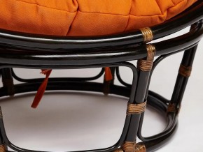 Кресло Papasan 23/01 W с подушкой Antique brown, ткань Оранжевый в Пласте - plast.mebel74.com | фото 3