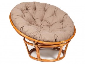 Кресло Papasan 23/01 W с подушкой Cognac, экошерсть Коричневый в Пласте - plast.mebel74.com | фото 1