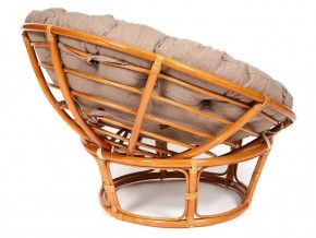 Кресло Papasan 23/01 W с подушкой Cognac, экошерсть Коричневый в Пласте - plast.mebel74.com | фото 2