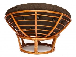 Кресло Papasan 23/01 W с подушкой Cognac, ткань Коричневый в Пласте - plast.mebel74.com | фото 2