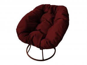 Кресло Пончик без ротанга бордовая подушка в Пласте - plast.mebel74.com | фото