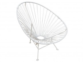 Кресло Ракушка с ротангом белый в Пласте - plast.mebel74.com | фото 1