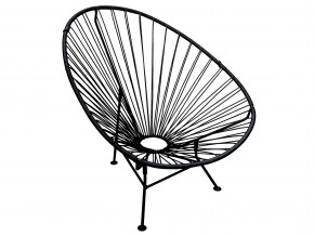 Кресло Ракушка с ротангом чёрный в Пласте - plast.mebel74.com | фото