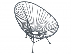Кресло Ракушка с ротангом серый в Пласте - plast.mebel74.com | фото 1