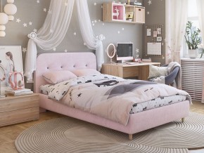 Кровать 1200 Лео велюр нежно-розовый в Пласте - plast.mebel74.com | фото 4