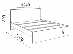 Кровать 1200 Осло модуль М12 с настилом Лайт Дуб млечный в Пласте - plast.mebel74.com | фото 2